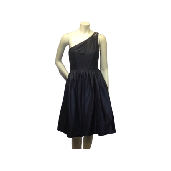 david's bridal short black dress David's Bridal Short Chiffon Tank Dress Wrap Sash Cocktail Black Whimsigoth 12